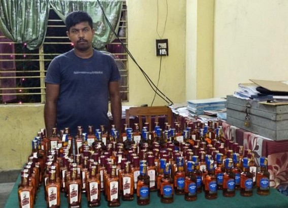 Battala Outpost Police detained 190 bottles foreign liquor Battala Outpost Police detained 190 bottles foreign liquor